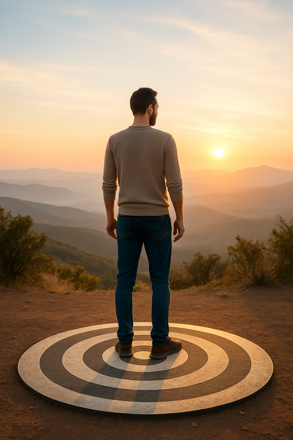 Homme-centre-dune-cible-sa-vie